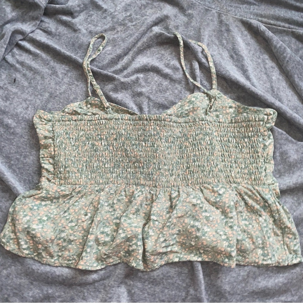 American Eagle Outfitters Sage Floral Twist-Front Cami - Picture 3 of 4